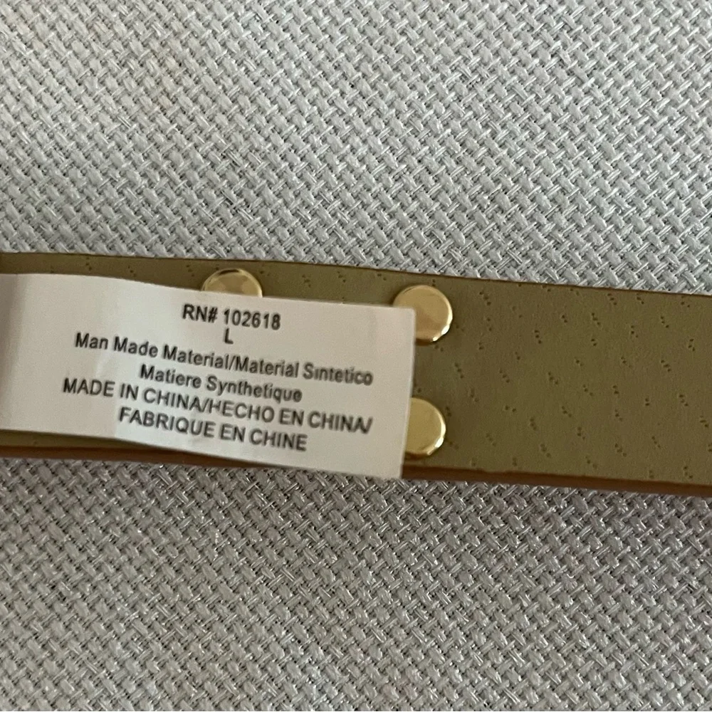 Steve Madden Brown Leather Belt with Gold Buckle